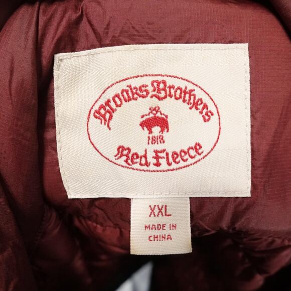 Brooks Brothers Red Fleece Jacket Mens 2XL Burgundy Down Puffer Lightweight‎ - Picture 13 of 16